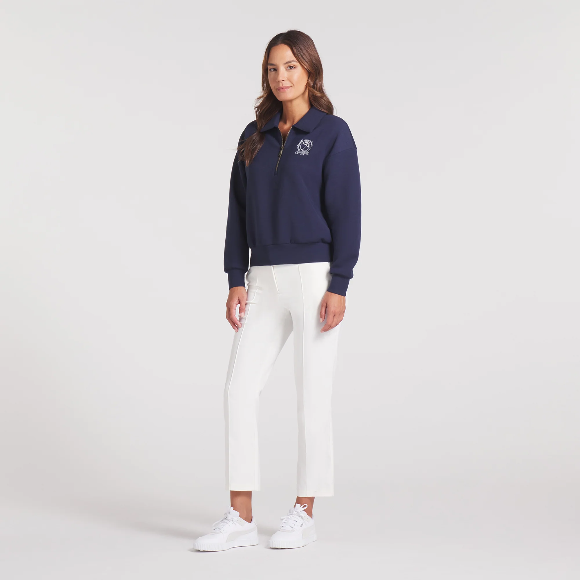 Women's AP Collared Golf 1/4 Zip - Image 3