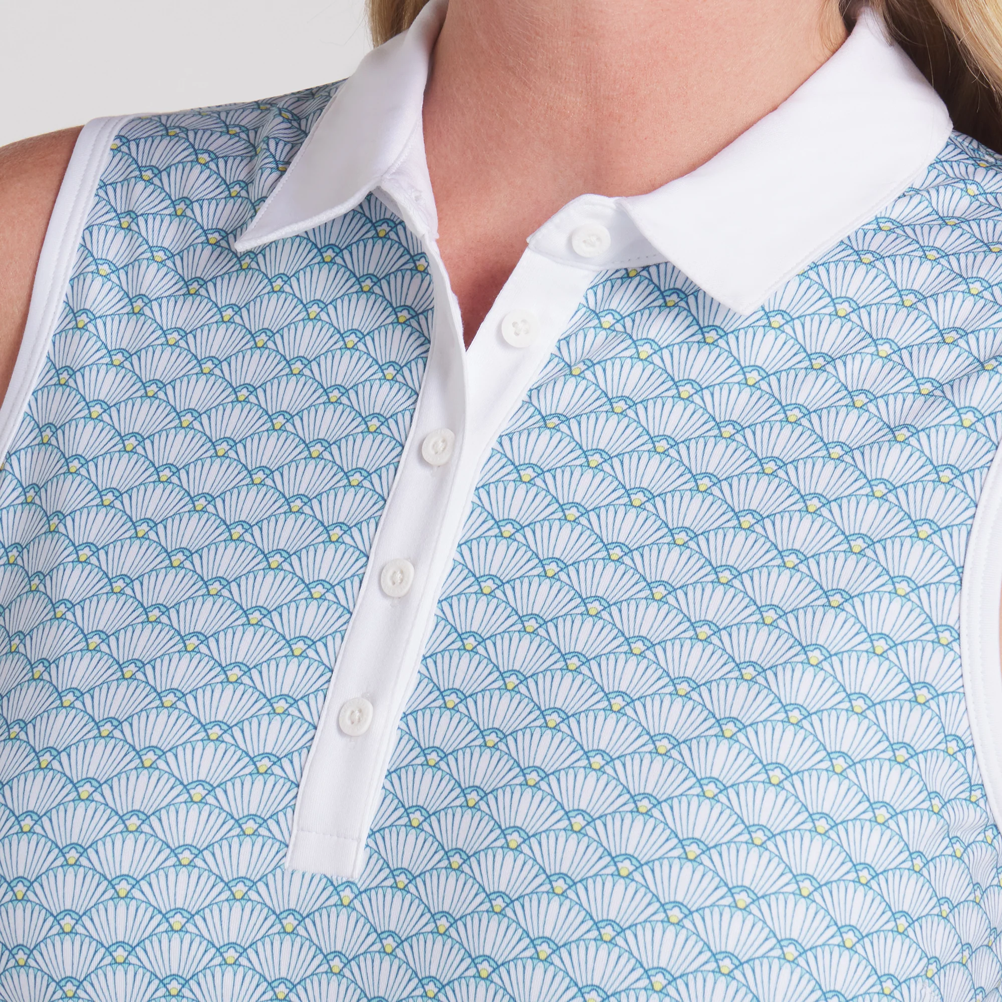 Women's CLOUDSPUN Scallop Sleeveless Golf Polo - Image 16