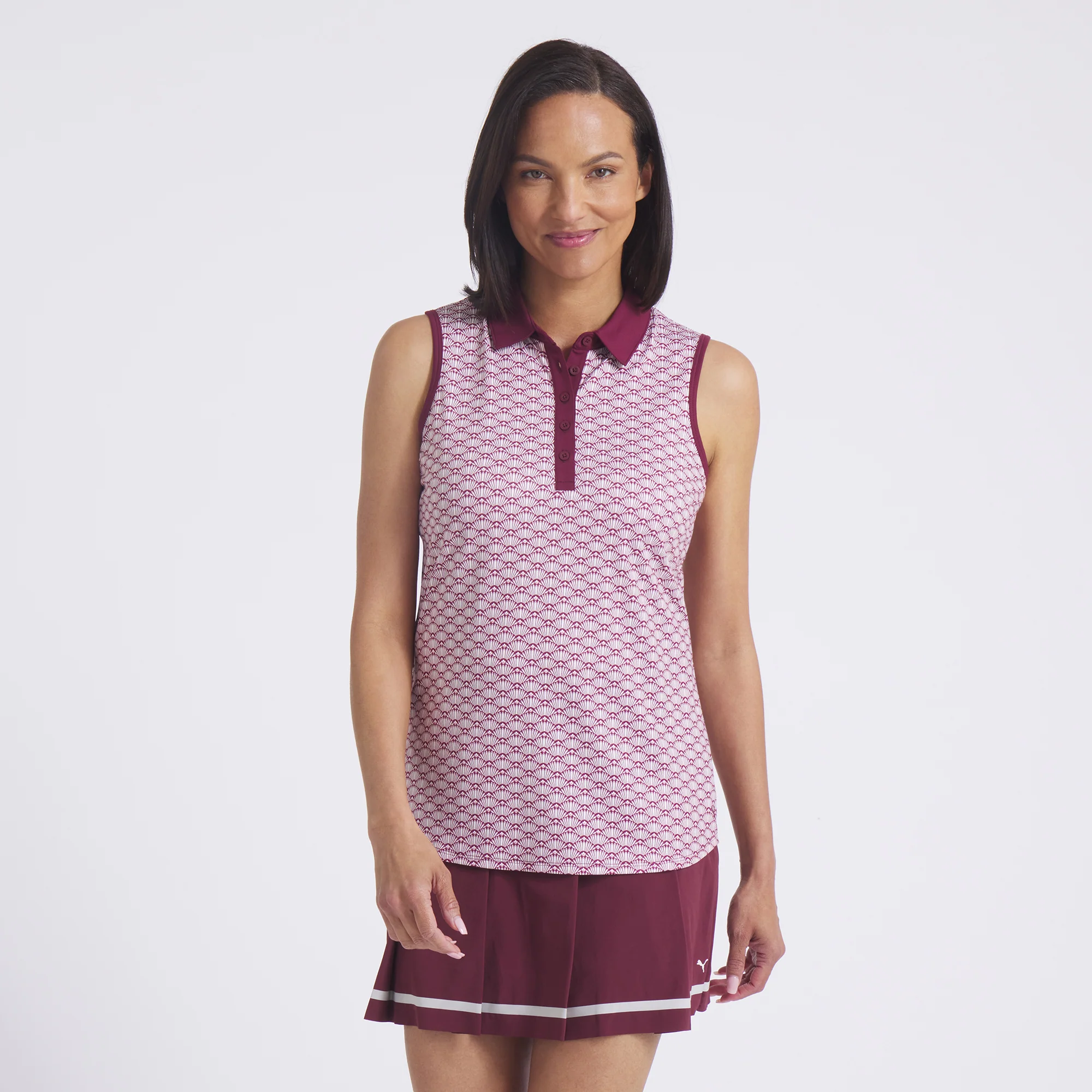 Women's CLOUDSPUN Scallop Sleeveless Golf Polo - Image 43