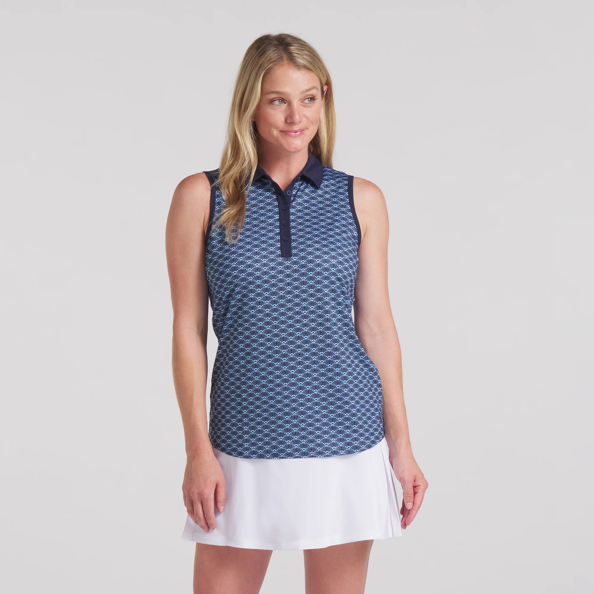 Women's CLOUDSPUN Scallop Sleeveless Golf Polo - Image 8