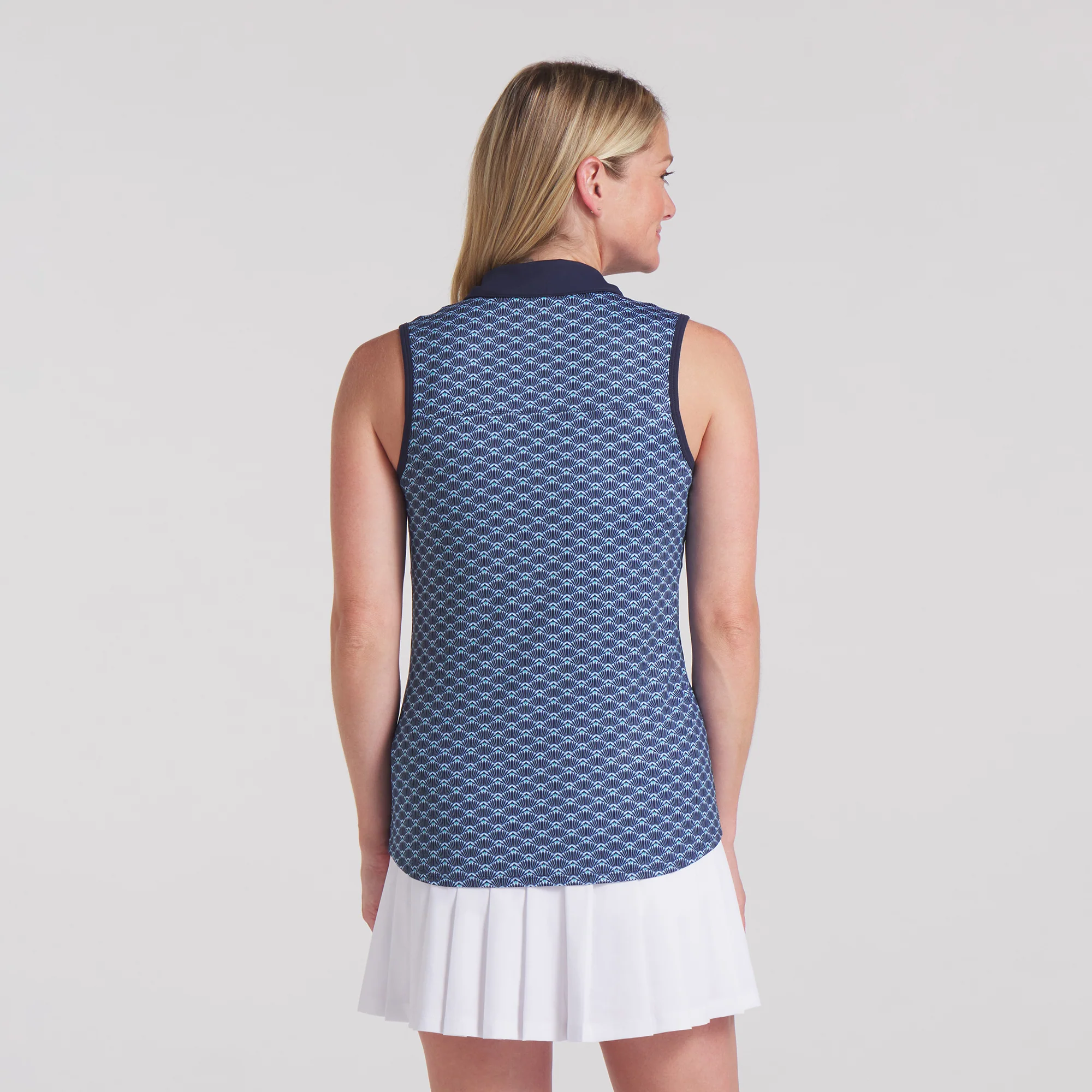 Women's CLOUDSPUN Scallop Sleeveless Golf Polo - Image 9