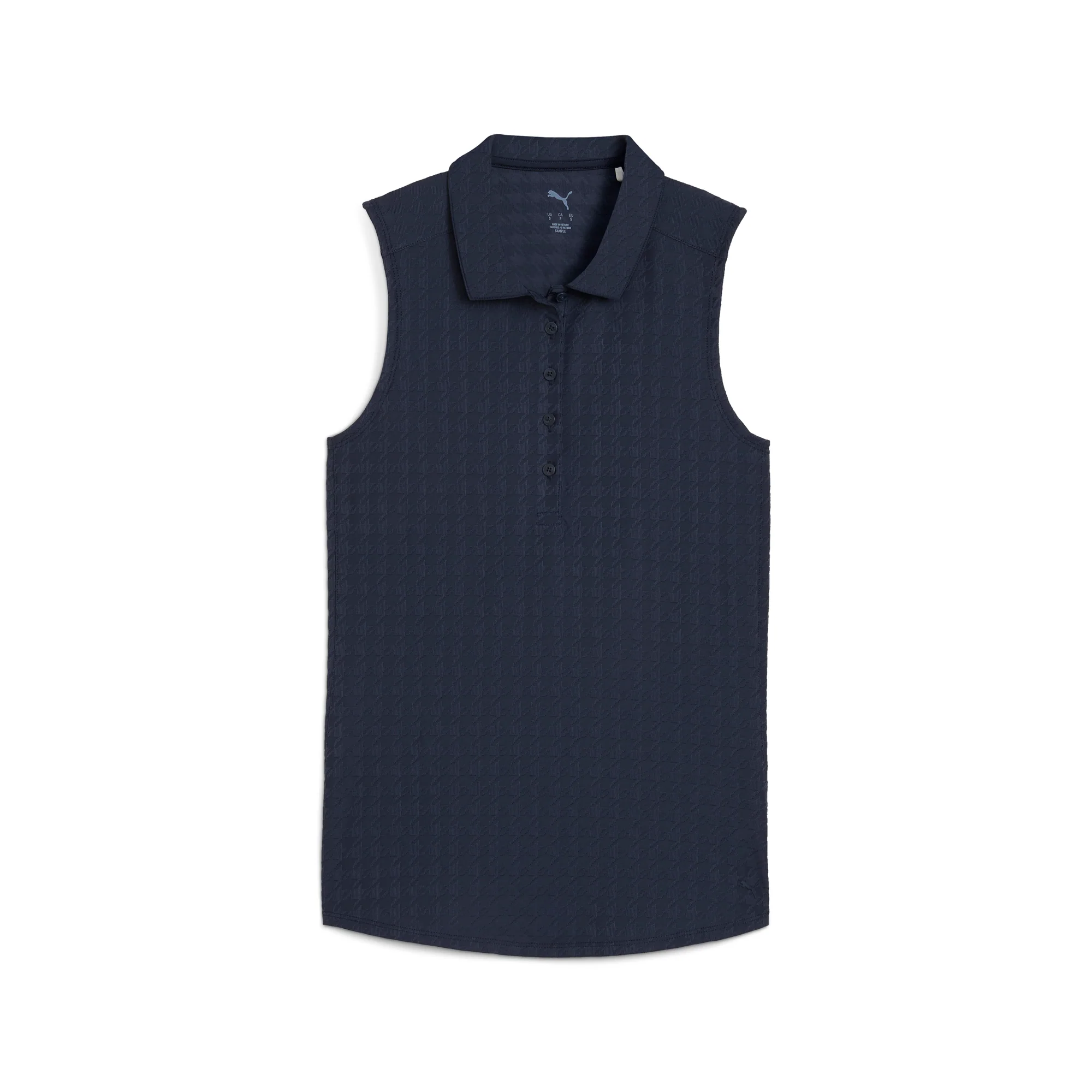 Women's Houndstooth Sleeveless Golf Polo - Image 5