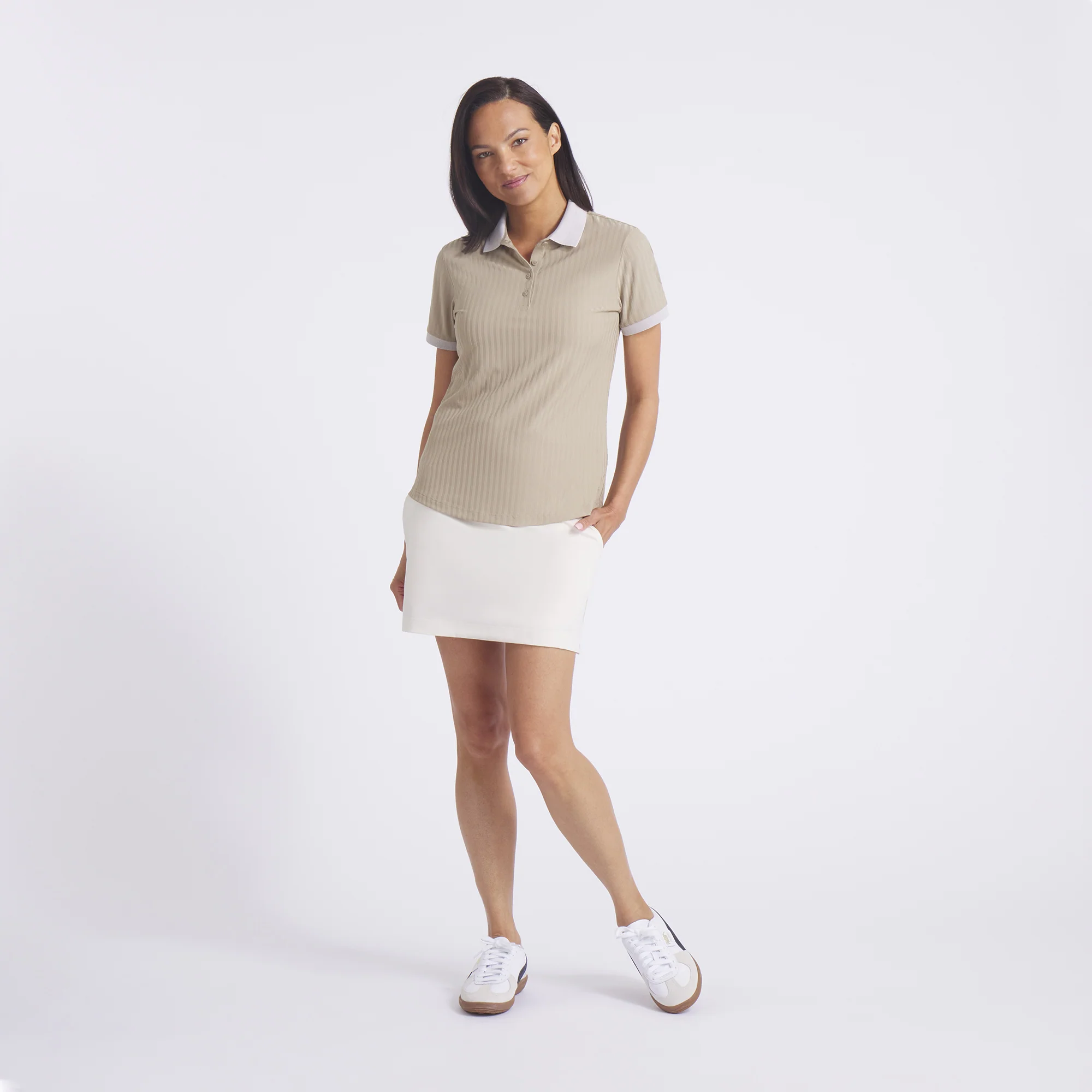 Women's MATTR Stripe Jacquard Golf Polo - Image 10