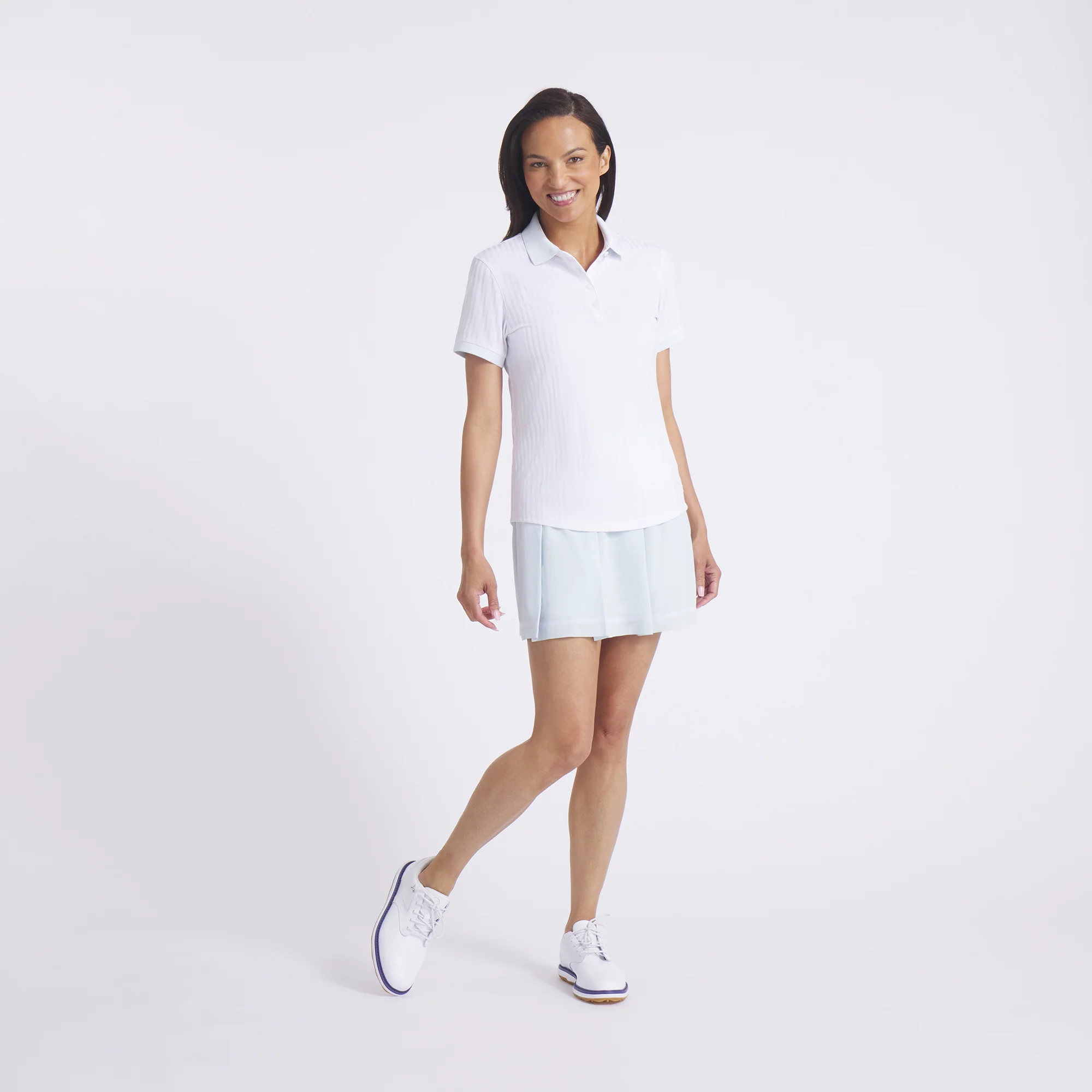 Women's MATTR Stripe Jacquard Golf Polo - Image 4